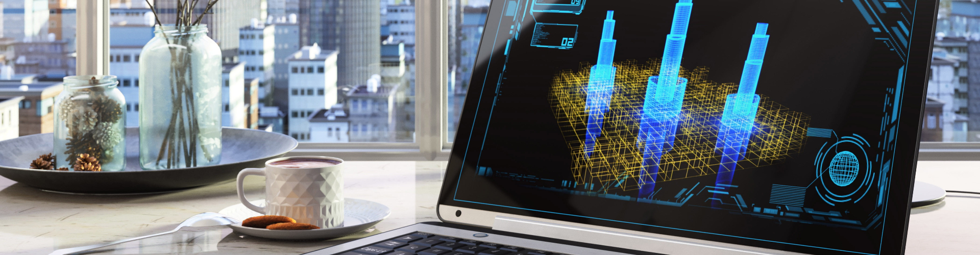 home-questions Birou de proiectare cu vizualizare 3D digitală a unei clădiri